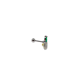 EAR PIERCING ORANGE SILVER S*