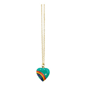 NECKLACE HEARTLOVE FOREST GREEN
