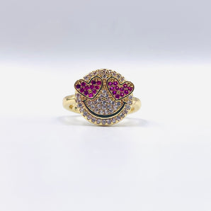 RING SMILEY PINK S