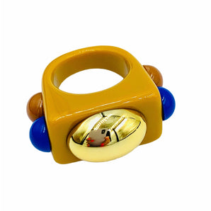 Bague chunky MOUTARDE RETRO