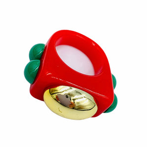 Anneau chunky TOMATE BASILIC PETIT