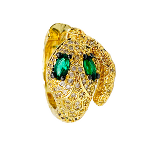 EARRING AROUND SNAKE GREEN