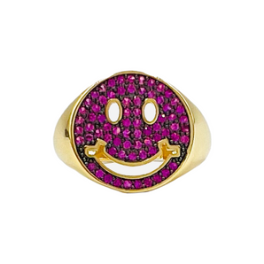 RING SMILEY PINK M