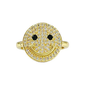 BAGUE SMILEY NOIRE S
