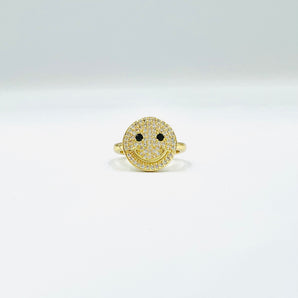 BAGUE SMILEY NOIRE S