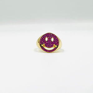 RING SMILEY PINK M